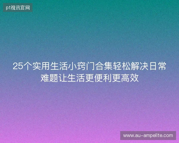 25个实用生活小窍门合集轻松解决日常难题让生活更便利更高效